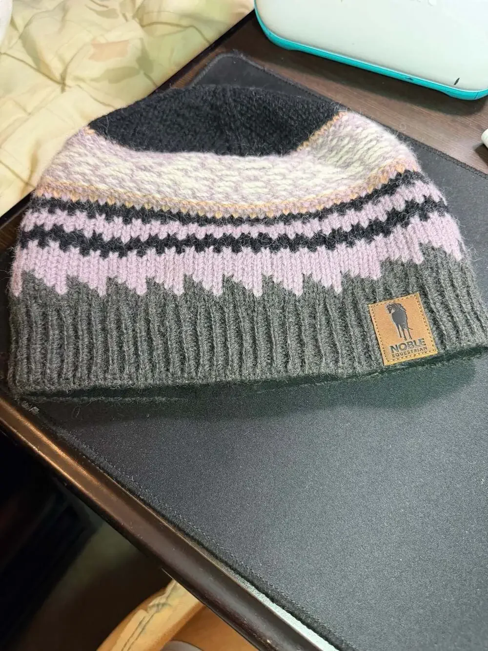 Noble Equestrian Fair Isle Knit Lambswool Beanie Hat